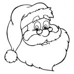 Imagen de cara de Santa Claus de navidad para dibujar y colorear