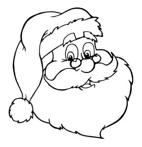 Imagen de cara de Santa Claus de navidad para dibujar y colorear