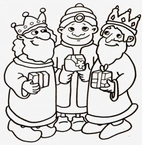 Los tres reyes magos para adornar y pint