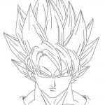 Dibujo de Goku en fase 2 sayan para iluminar y colorear