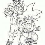 Dibujo de Goku niñlo y trunks para ilumi