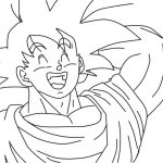 Dibujo de Goku riendose para imprimir y