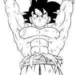 Imagen de Goku haciendo una henki dama para pintar dibujar y colorear