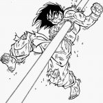 Imagen de Goku recibiendo ataque de Freezer para imprimir y dibujar